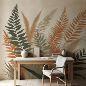 Wallpaper Mockup in Minimal Boho Study